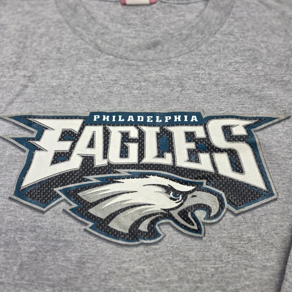 VINTAGE Y2K PHILADELPHIA EAGLES SHIRT MENS XL GRAY GRAPHIC NFL SHORT SLEEVE - Picture 2 of 10